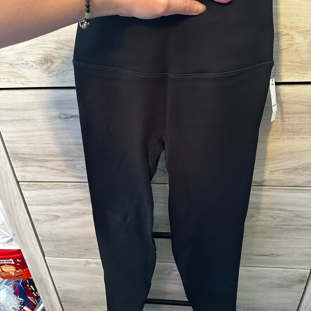 Victoria's Secret Black High-Waist Ribbed Leggings